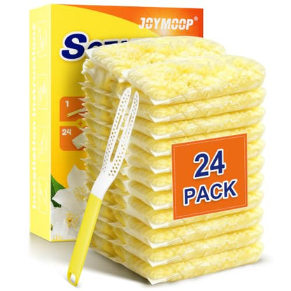 Heavy Duty Duster Refills for Swiffer Duster, 24 Count Yellow Refills with 1 Handle, Disposable Dusters for Cleaning Electronics, Furniture, Blinds - color: Yellow[handle]*1+yellow[refills(double-sided)]*24