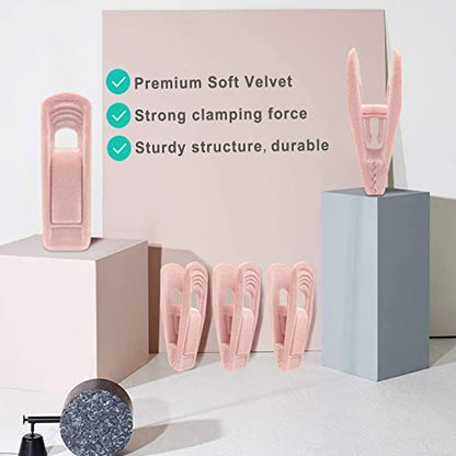 TOFIIGREM Light Pink Velvet Hangers (80-Pack), Non-Slip Strong Hanger Clips for Velvet Skirts & Pants - color: Light Pink, size: 80pc