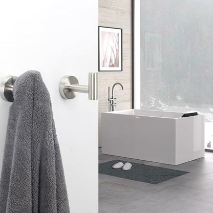 NearMoon Bath Towel Hooks- SUS 304 Stainless Steel Robe Hook Holder, Heavy Duty Coat Hook for Bathroom Livingroom Hotel Kitchen Garage, Wall Mounted (Brushed Nickel, 16 Pack) - color: Brushed Nickel, size: 16 Pack