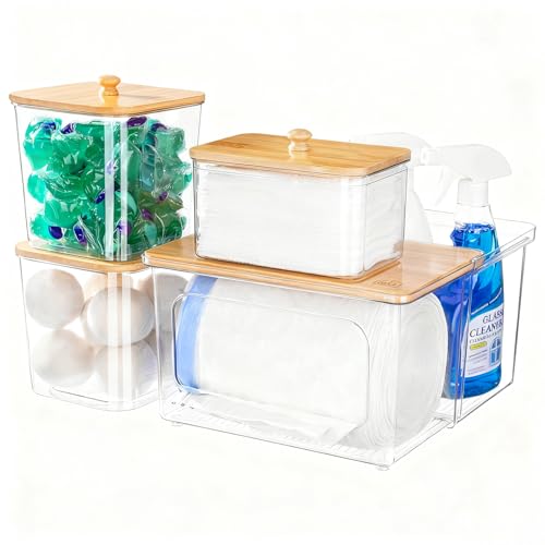 iCASA Trash Bag Dispenser Dishwasher Pods Container Under Sink Organizer - size: 5 in 1