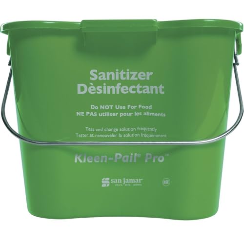 San Jamar 6 qt Green Plastic Kleen-PailCleaning Bucket - 8 1/4L x 8 1/4W x 7 3/8H