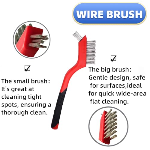 Steel Wire Brush, Wire Brush for Rust Removal, 3-Piece Dual-Head Hand Tool. - size: 3PCS Wire Brushes