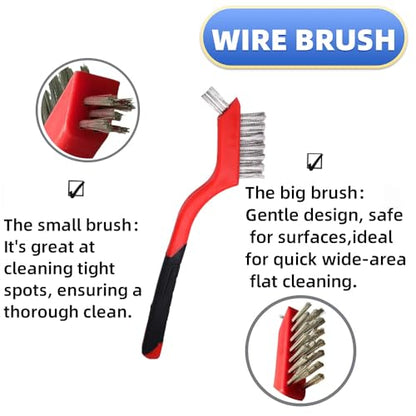Steel Wire Brush, Wire Brush for Rust Removal, 3-Piece Dual-Head Hand Tool. - size: 3PCS Wire Brushes