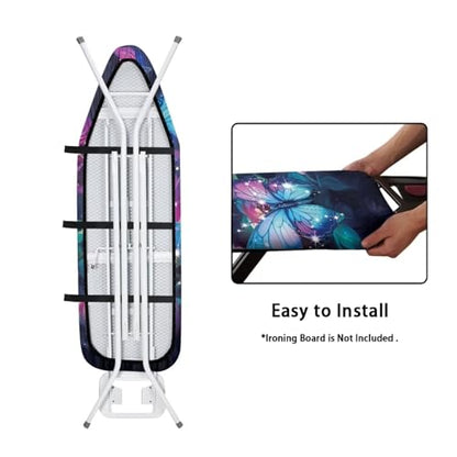 Butterfly Rose Ironing Board Cover Universal Stretchy Stain Reisstant Cover for Ironing Board with Adjustable Straps Ironing Board Accessories - color: Butterfly Rose 1