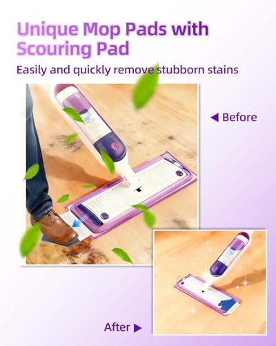 KEEPOW Reusable Power Mop Refills Pads Compatible with Swiffer PowerMop - color: Purple-6 Pack