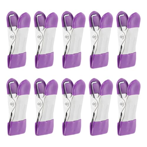 ULTECHNOVO Heavy Duty Clothes Pins 10 pack Clothespins for Laundry Windproof Chip Clips for Food Bags Photo Clips for Home Bedroom Bathroom Balcony 2.16 in