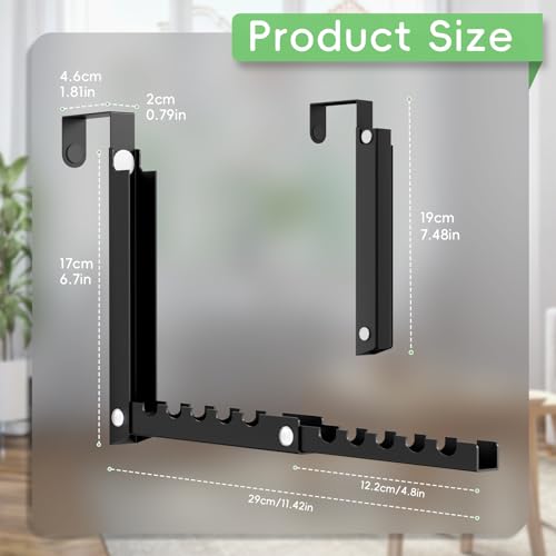 Foldable Over the Door Hooks, Over the Door Hanger for Space Saving - color: Black-2Pack