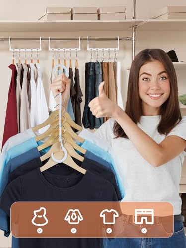 HOUSE DAY Space Saving Hangers 16 Pack, Closet Organizers and Storage - color: White, size: 16 Pack