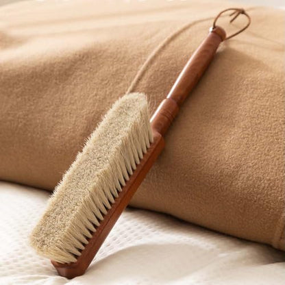 Hand Broom Brush, Hand Broom, Beech Wood Handle Horse Hair Brushs, 13.4 Inch Long Dust Brush, for Suits, Counters, Beds, Clothes, Furniture, Fireplace, Pet Hair, Bench, Car, Woodworking Cleaning