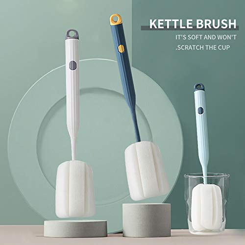 DI QIU REN 2Pcs Pink Sponge Bottle Brushes Clean Cups and Narrow Containers - color: Pink-brush