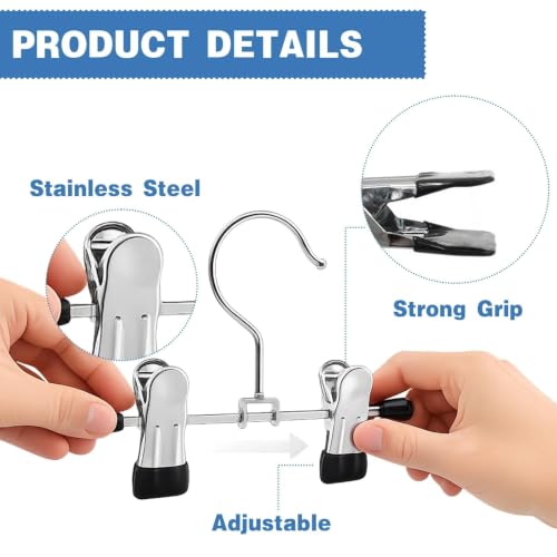 Adjustable Stainless Steel Shoe Rack Pants Folder Multi-Functional Portable Travel Laundry Washing Machine Rack Hooks Socks Clip Boot Hanger Set of 6 - color: Hard Plastic Head