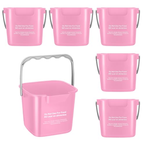 Roshtia 6 Pcs 3 Quart Sanitizing Cleaning Bucket Square,Pink - color: Pink