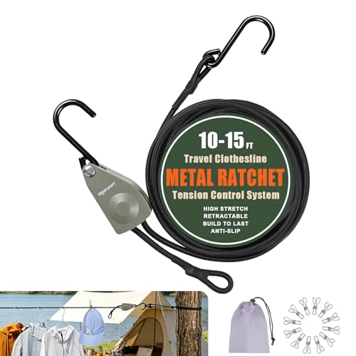 Vigorport Retractable Travel Clothesline, Heavy Duty Pulley Clothes Line