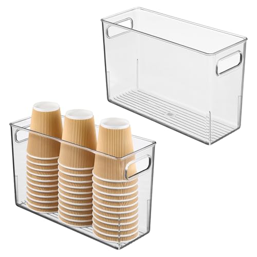 iDesign Tall Plastic Storage Bin with Handles, Set of 2, Clear - style: Pack of 2