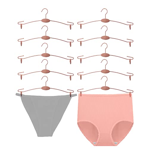 Metal Underwear Bra Rack, Durable Pants Clothes Hangers with Clips,for Lingerie Shop Display, 10pcs (Rose Gold-B1) - color: Rose Gold-b1