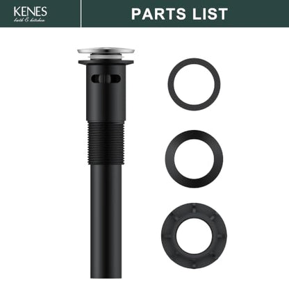 KENES Brushed Nickel Bathroom Sink Drain Pop Up Sink Drain with Overflow - color: Brushed Nickel, size: Big Pop up Cap (With Overflow)