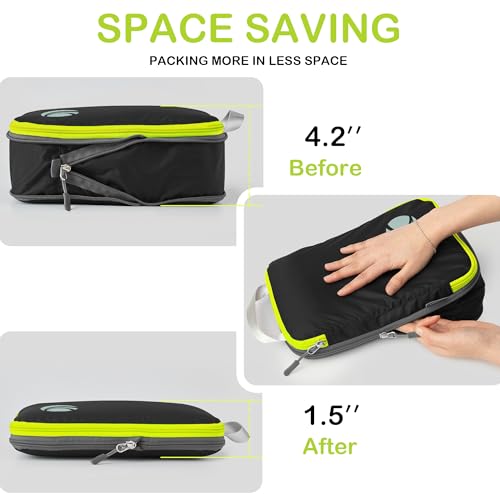 Cipway Compression Packing Cubes for Travel (6 Piece,Black) - color: Black, size: 6PCS