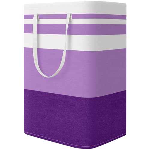 StorageRight Laundry Basket Hamper, 75L Collapsible Clothes Storage, Purple - color: Purple, size: 75L