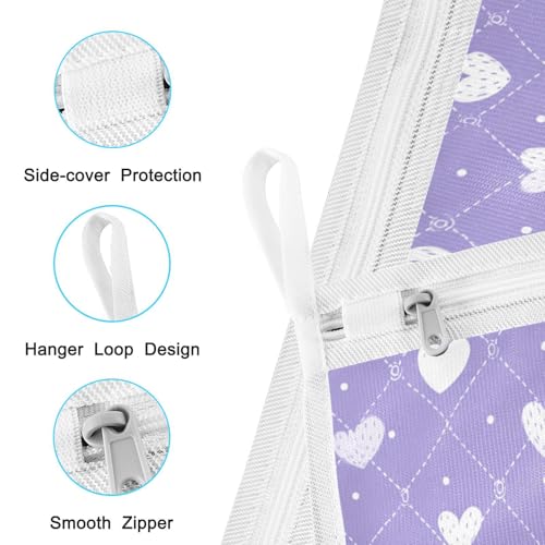 Mesh Laundry Bags Lingerie Bags for Washing Delicates 2 PCS Durable Wash Bag with Zipper Small and Medium Washable Diamond Grid Purple Hearts - color: Diamond Grid Purple Hearts