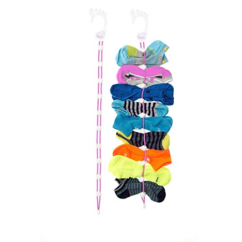 Sock Laundry Solution for Washing Drying & Storing Socks in Pairs, Clip & Hold Socks in Washer Dryer & Closet 2-Pack - color: Pink