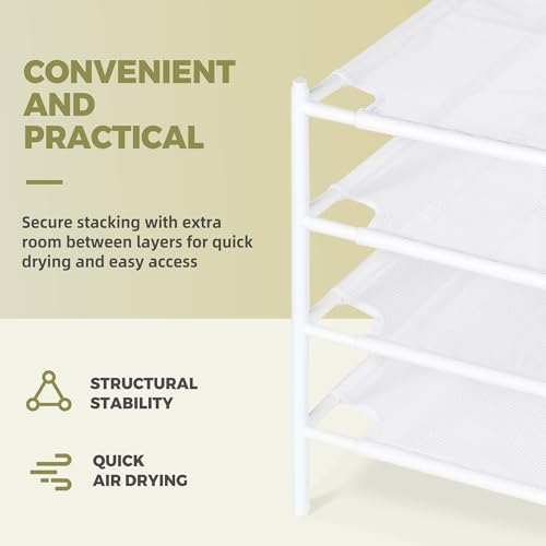 Sweater Drying Rack, 4-Pack Stackable Flat Mesh Clothes Drying Rack - size: 4-Pack