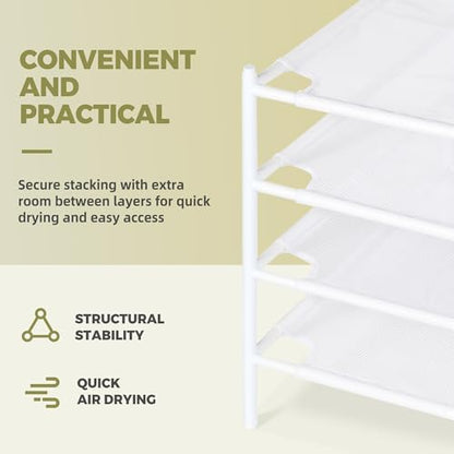 Sweater Drying Rack, 4-Pack Stackable Flat Mesh Clothes Drying Rack - size: 4-Pack