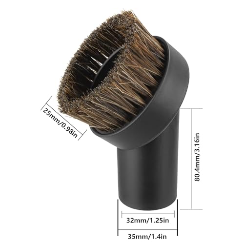 1 1/4 inch(32mm) Vacuum attachments & Brushes for Shark Vacuum Brush 360°with Wheels 12” Wide Hardwood Brush & Adapter Vacuum Floor Brush with Horse Hair Round Dust Brush Attachments for Shark Vacuum