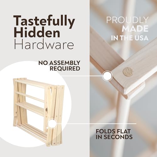 Pennsylvania Woodworks Premium American Maple Clothes Drying Rack - Handcrafted in Pennsylvania - Solid Wood Construction, Collapsible, Eco-Friendly Laundry Solution (X-Large) - color: X-large | Flat Top