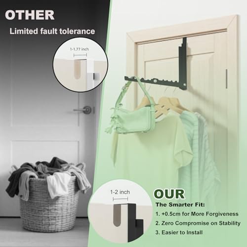 Black Over The Door Folding Clothes Drying Rack for Laundry Room