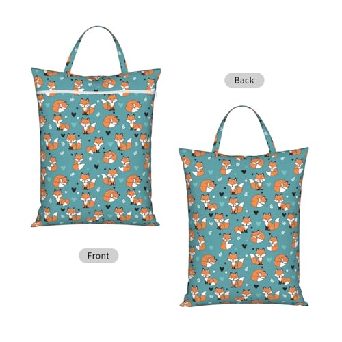 Orange Fox Travel Laundry Bag Washable Dirty Clothes Bag for Gym - color: Orange Fox