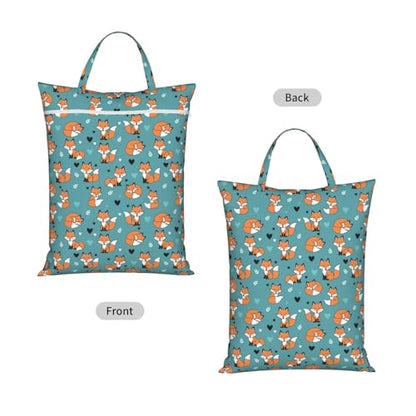 Orange Fox Travel Laundry Bag Washable Dirty Clothes Bag for Gym - color: Orange Fox