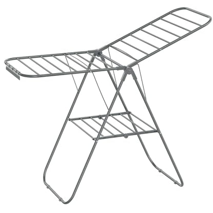 SONGMICS Clothes Drying Rack, Foldable Space-Saving Laundry Drying Rack - color: Gray, size: 1 Tier （21.7"d x 58.3"w x 39.4"h）