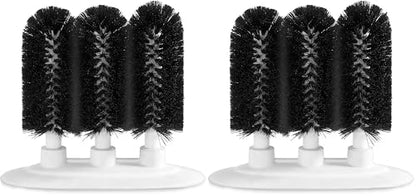 New Star Foodservice 54484 Triple Brush Bar Glass Washer - 3 Brushes - Suction Base, Non-Battery (Pack of 2) - size: 8x7x3 Inch (Pack of 2)