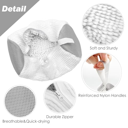 Shoe Washing Machine Bag,Laundry Shoe Bag for Washer and Dryer,Reusable Shoe Cleaning Bag for Sneakers,Tennis Shoes,With Self-locking Zipper, Microfiber Inside,Include Shoe Bag (Pro White - 2 Pack) - color: Pro White - 2 Pack
