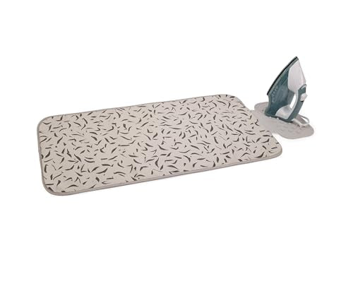 Joseph Joseph Swift Folding Ironing Mat with Silicone Iron Rest, Heat and Steam Resistant, Non-Slip Ironing Pad, Compact Storage, 35.4 x 18.5 in, Ecru Scatter - color: Ecru Scatter