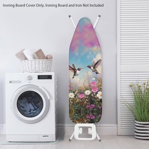 Ironing Board Cover and Pad 16 x 55 Inch Iron Board Cover with Elastic Edge & Adjustable Fastener Resist Scorching and Staining Extra Thick Padding Hummingbird - color: Hummingbird2