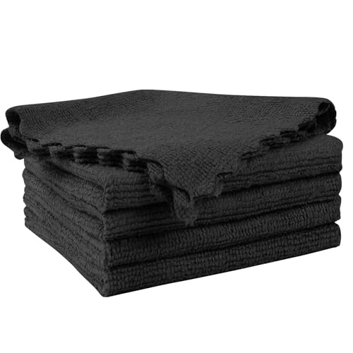 Orighty Microfiber Cleaning Cloth 5 Pack, Black Cleaning Rags 12x11 inch - color: Black, size: 5 Pack