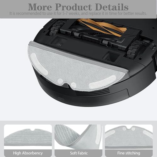 Washable Microfiber Mop Pads Replacement for Dreame D20 / D20 Pro Plus Robot Vacuum Cleaner (12 Pack)