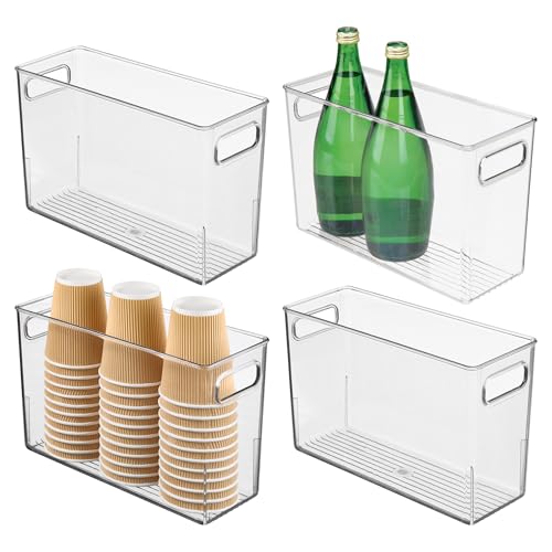 iDesign Tall Plastic Storage Bin with Handles, Set of 4, Clear - style: Pack of 4