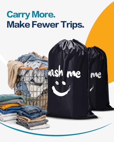 HOMEST XL Laundry Bag 28" x 40", Extra Large Dirty Clothes Organizer - color: (1 Pack - Wash Me) Black