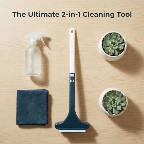 Window Cleaning Brush Screens and Glass Wet and Dry 2 in 1 Versatile Tool White-Green - color: White-green