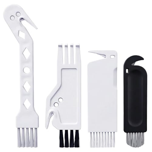 4 PCS Handheld Vacuum Cleaner Brush, 4 Styles Universal Dusting Brush, 2 in 1 Vacuum Roller Cleaning Tool for Sweeping Robot - color: White+black