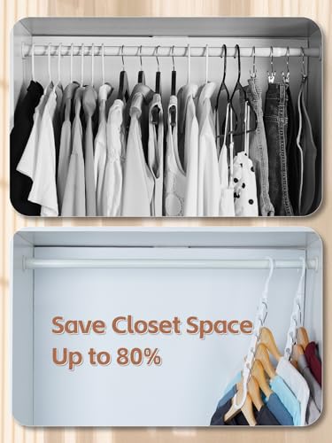 HOUSE DAY White Magic Space Saving Hangers, Premium Smart Hanger Organizer - color: White, size: 10 Pack