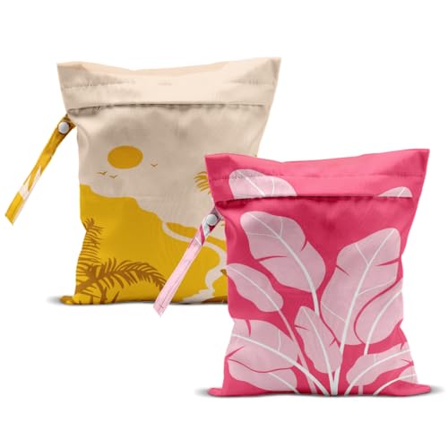 2Pcs Wet Bag Wet Dry Bag Reusable with Zipper, 12x10 Inch - color: Multicolor 1469