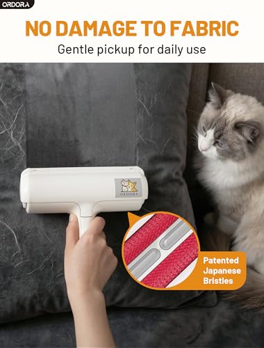 ORDORA Pet Hair Remover Roller, Reusable Lint Roller for Dog and Cat Hair - color: A:white