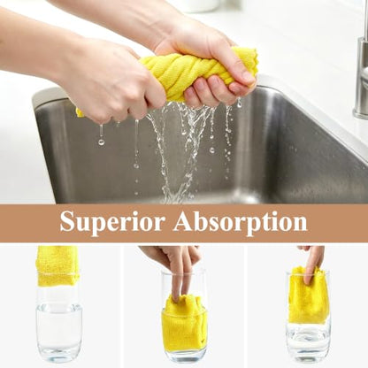 30 Pack Microfiber Cleaning Cloths, Dish Towels for Kitchen, Car, Bathroom - color: Yellow