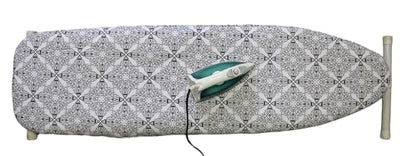 Ironing Board Cover and Pad with Straps - Scorch Resistant Silicone Coating, Fits Standard Size Boards, Elastic Edges for Secure Fit, 100% Cotton Cover, by Dependable Industries