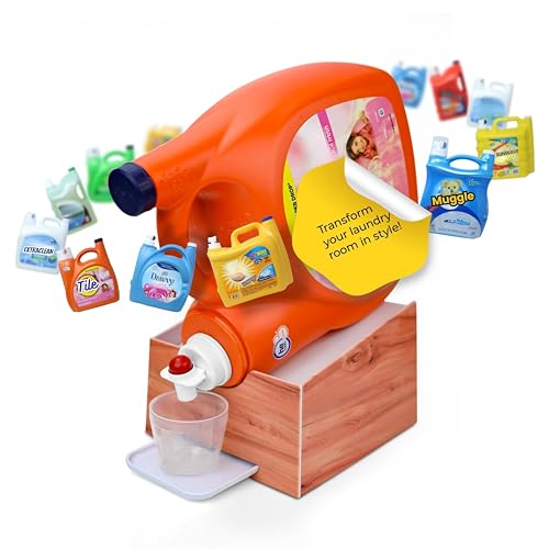Skywin Liquid Laundry Detergent Dispenser Holder with Drip Tray - 1 Pack - color: Wood