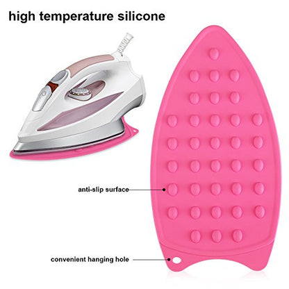 Silicone Rest Pad, Protective Surface for Mini Iron Pad Protection Ironing Rest (Rose red) - color: Rose Red