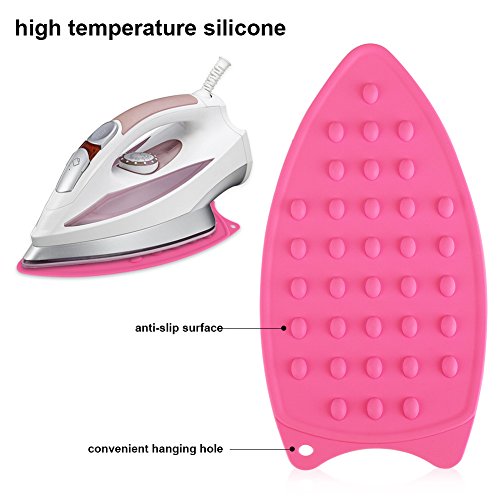 Silicone Rest Pad, Protective Surface for Mini Iron Pad Protection Ironing Rest (Rose red) - color: Rose Red